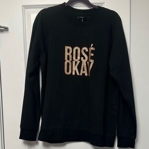 Brunette The Label Black Sweater with Rose Gold Text
